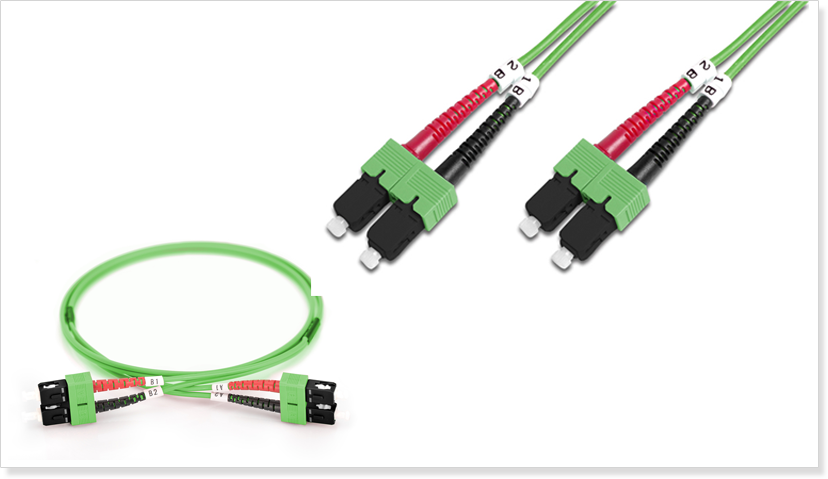 double colored kink protection sleeves multimode cables